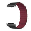 For Huawei Watch D Magnetic Silicone Watch Band(Black Wine Red)