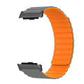 For Huawei Watch D Magnetic Silicone Watch Band(Grey Orange)