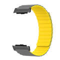 For Huawei Watch D Magnetic Silicone Watch Band(Grey Yellow)