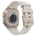 For Apple Watch Series 4 44mm Stone Grain Liquid Silicone Watch Band(Titanium Starlight)