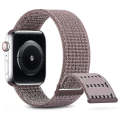 For Apple Watch Series 9 41mm Dual Hook and Loop Nylon Watch Band(Smoke Purple)