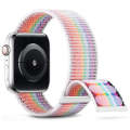 For Apple Watch SE 40mm Dual Hook and Loop Nylon Watch Band(Rainbow)