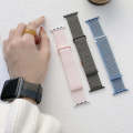 For Apple Watch Series 4 44mm Dual Hook and Loop Nylon Watch Band(Smoke Purple)