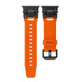 For Apple Watch Ultra 2 49mm Explorer TPU Watch Band(Black Orange)