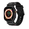 For Apple Watch Ultra 2 49mm Explorer TPU Watch Band(Black Black)