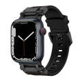 For Apple Watch Series 8 45mm Explorer TPU Watch Band(Black Black)