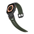 For Apple Watch Series 8 45mm Explorer TPU Watch Band(Black Green)