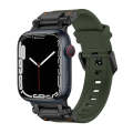 For Apple Watch SE 2022 44mm Explorer TPU Watch Band(Black Green)