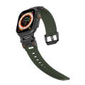 For Apple Watch Series 3 42mm Explorer TPU Watch Band(Black Green)