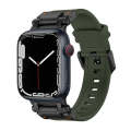 For Apple Watch Series 3 42mm Explorer TPU Watch Band(Black Green)