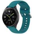 For Xiaomi Watch 2 Solid Color Metal Silver Buckle Silicone Watch Band, Size: S(Green)