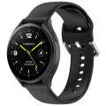 For Xiaomi Watch 2 Solid Color Metal Silver Buckle Silicone Watch Band, Size: S(Black)