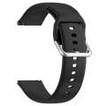 For Xiaomi Watch 2 Solid Color Metal Silver Buckle Silicone Watch Band, Size: S(Black)