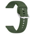 For Xiaomi Watch 2 Solid Color Metal Silver Buckle Silicone Watch Band, Size: S(Army Green)