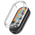 For Xiaomi Mi Band 8 Diamond Half Pack Hollow PC Watch Protective Case(Transparent)