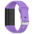 For Mambo Band 6S Solid Color Silver Buckle Silicone Watch Band(Purple)