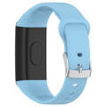 For Mambo Band 6S Solid Color Silver Buckle Silicone Watch Band(Light Blue)