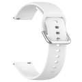For CMF Watch Pro D395 22mm Solid Color Silver Buckle Silicone Watch Band, Size:L(White)