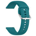 For CMF Watch Pro D395 22mm Solid Color Silver Buckle Silicone Watch Band, Size:L(Green)