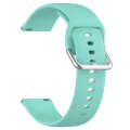For CMF Watch Pro D395 22mm Solid Color Silver Buckle Silicone Watch Band, Size:L(Teal)