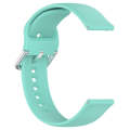 For CMF Watch Pro D395 22mm Solid Color Silver Buckle Silicone Watch Band, Size:L(Teal)
