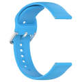 For CMF Watch Pro D395 22mm Solid Color Silver Buckle Silicone Watch Band, Size:L(Sky Blue)