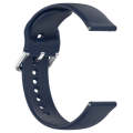 For CMF Watch Pro D395 22mm Solid Color Silver Buckle Silicone Watch Band, Size:L(Midnight Blue)