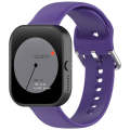 For CMF Watch Pro D395 22mm Solid Color Silver Buckle Silicone Watch Band, Size:L(Purple)