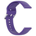 For CMF Watch Pro D395 22mm Solid Color Silver Buckle Silicone Watch Band, Size:L(Purple)