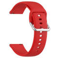 For CMF Watch Pro D395 22mm Solid Color Silver Buckle Silicone Watch Band, Size:S(Red)