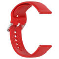 For CMF Watch Pro D395 22mm Solid Color Silver Buckle Silicone Watch Band, Size:S(Red)
