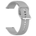 For CMF Watch Pro D395 22mm Solid Color Silver Buckle Silicone Watch Band, Size:S(Grey)