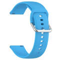 For CMF Watch Pro D395 22mm Solid Color Silver Buckle Silicone Watch Band, Size:S(Sky Blue)