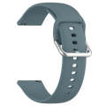 For CMF Watch Pro D395 22mm Solid Color Silver Buckle Silicone Watch Band, Size:S(Rock Blue)