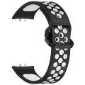 For Samsung Galaxy Fit 3 Two Color Breathable Silicone Watch Band(Black White)