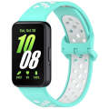 For Samsung Galaxy Fit 3 Two Color Breathable Silicone Watch Band(Teal White)