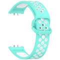 For Samsung Galaxy Fit 3 Two Color Breathable Silicone Watch Band(Teal White)