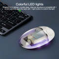 ZGA Colorful Transparent Dual Mode Wireless 2.4G + Bluetooth 5.0 Mouse(Creamy White)