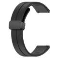 18mm Groove Folding Black Buckle Silicone Watch Band(Black)