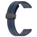 18mm Groove Folding Black Buckle Silicone Watch Band(Midnight Blue)