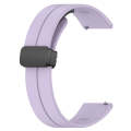 18mm Groove Folding Black Buckle Silicone Watch Band(Purple)
