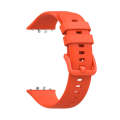 For Samsung Galaxy Fit 3 Solid Color Buckle Silicone Watch Band(Orange)