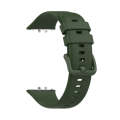 For Samsung Galaxy Fit 3 Solid Color Buckle Silicone Watch Band(Army Green)
