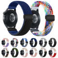 22mm Two-color Magnetic Braided Nylon Watch Band(White Black Rainbow)