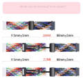 22mm Two-color Magnetic Braided Nylon Watch Band(White Black Rainbow)