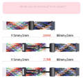 18mm Two-color Magnetic Braided Nylon Watch Band(White Black Rainbow)