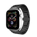 For Apple Watch Series 2 42mm Three-bead Butterfly Buckle Metal Watch Band(Black)
