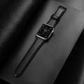 For Apple Watch Series 4 40mm DUX DUCIS Business Genuine Leather Watch Strap(Black)