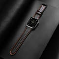 For Apple Watch Series 3 38mm DUX DUCIS Business Genuine Leather Watch Strap(Coffee)
