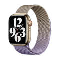 For Apple Watch Series 8 45mm Milan Gradient Loop Magnetic Buckle Watch Band(Gold Lavender)